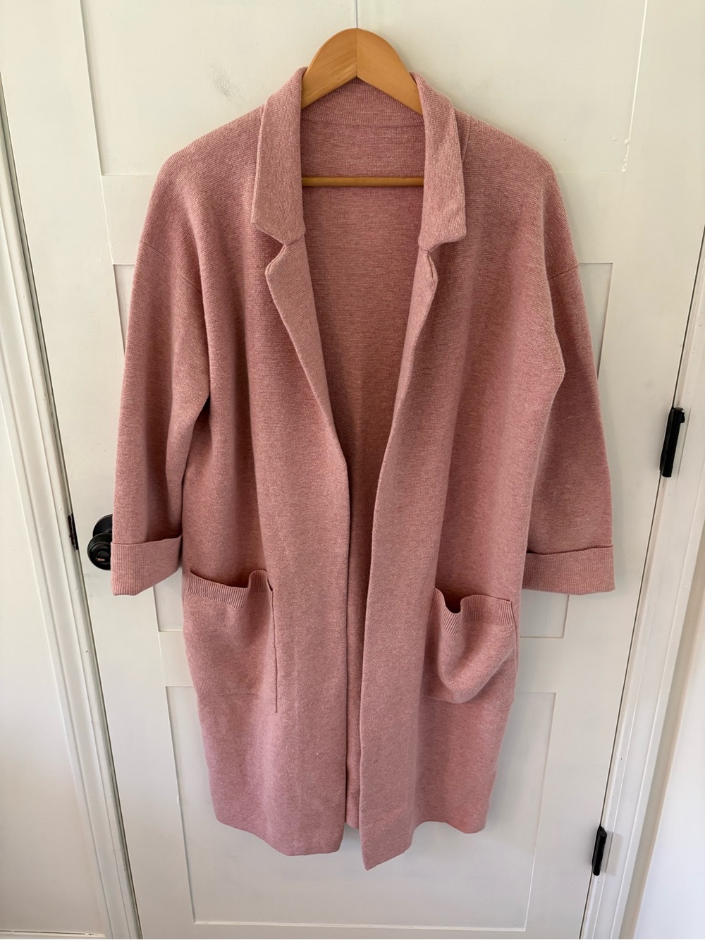J. Crew Ella Open-Front Merino Wool/Cotton Long Sweater Blazer. Probable Large. - Picture 4 of 13